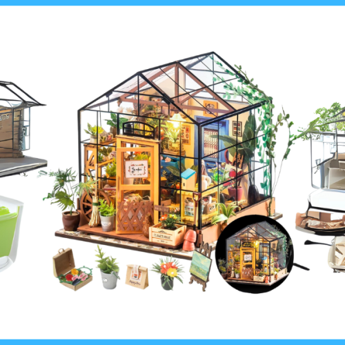 Rolife DIY Miniature House Kit Greenhouse, Tiny House Kit for Adults to Build, Mini House Making Kit with Furniture, Halloween/Christmas Decorations/Gifts…